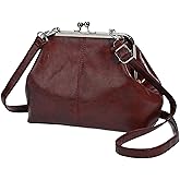 CATSEA Kiss Lock Crossbody Bag Pu Leather Shoulder Bags For Women Kiss Clasp Handbag Trendy Tote Purse Evening Clutch