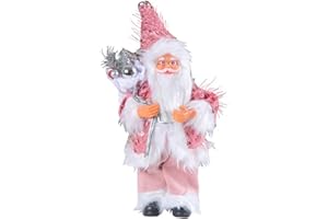 BFYDOAA 10inch Santa Claus Figurines Standing Santa Statue Miniature Collection Hanging Santa Claus Pendant for Christmas Tree,Fireplace,Tabletop Centerpieces