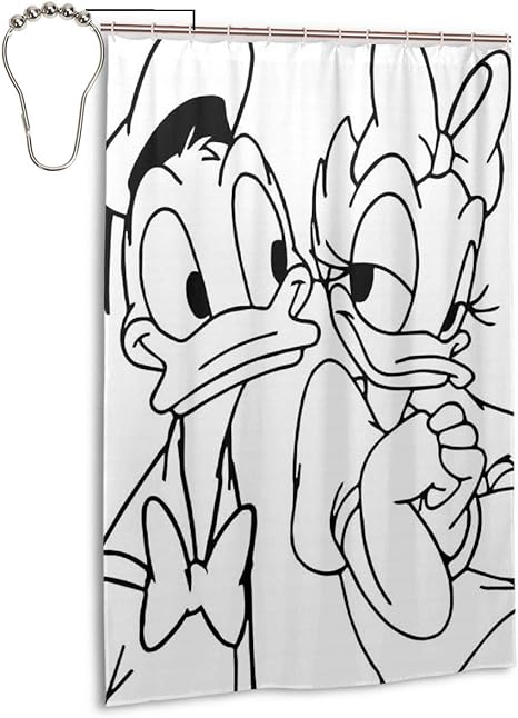 Amazon Co Jp ドナルドダックとデイジーダック シャワーカーテン 防カビ 防水 おしゃれ かわいい 浴室カーテン 軽量 速乾 取付簡単 122x1cm ホーム キッチン