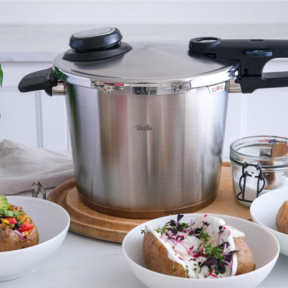 Fissler Vitavit Premium/Schnellkochtopf (6 L, Ø 22 cm) Edelstahl-Dampfkochtopf,4-Garstufen, Inkl. Einsatz - Made in Germany, Induktion 9