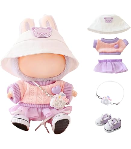 Cintre à Vêtements En Bois Pour Poupée Labubu – 17 Cm – 6 Crochets – Accessoire Déco Et Rangement