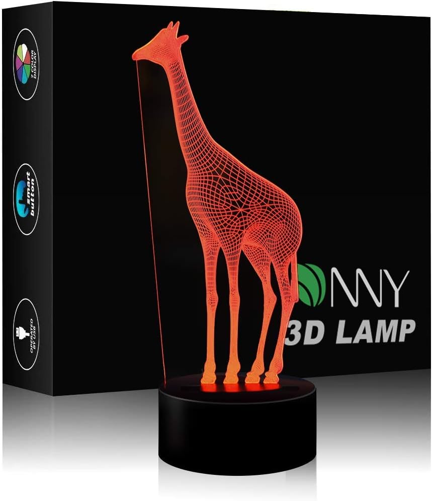 Giraffe Lamp 3D Night Light Gifts Optical Illusion Lamp LED Table 7 Colors Light Childern's Day Best Choice for Kids USB Power