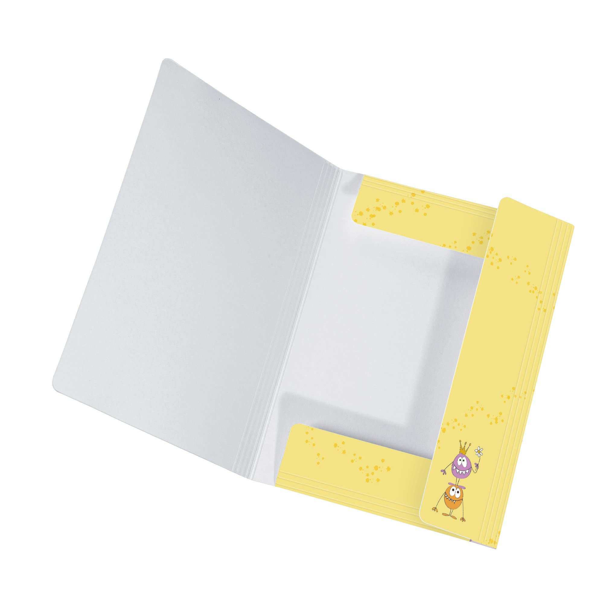 FALKEN Original Folder for Children; Made of Extra Strong Cardboard with 3 Flaps and Elastic Band for DIN A3 Motif Monster Storage Drawing Folder for School — image 1
