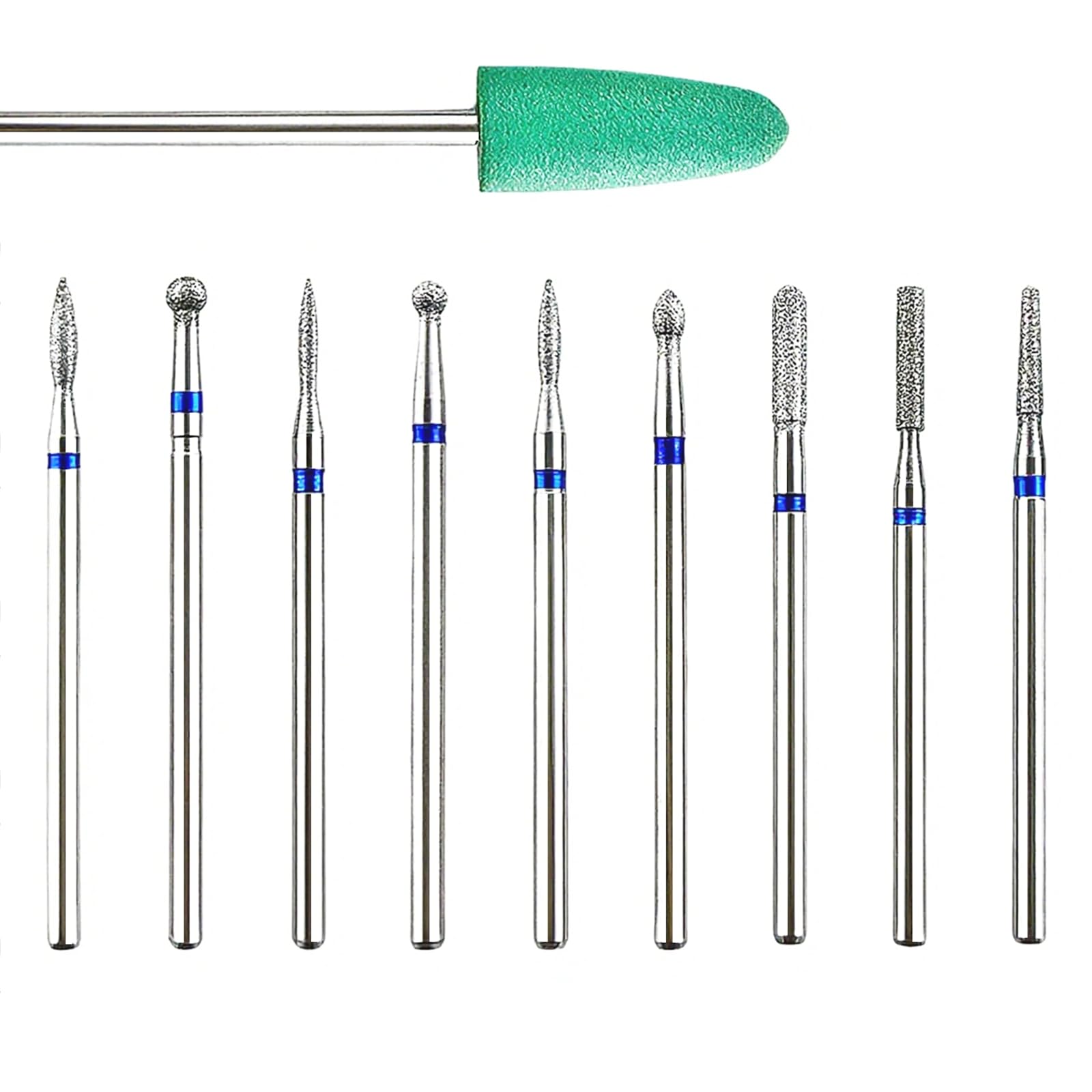 Photo 1 of 10 PCS Nail Drill Bits Set for Manicure, Diamond Nail Tech Supplies, Cuticle Bit Manicure Pedicure Kit Salon Home Care Tools for Polish Dead Skin Removal Dust Cleaning