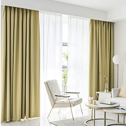 Amazon Com Glq Blackout Curtains Yellow Double Layer Blackout