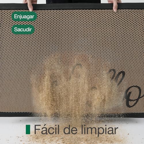 LUMI Tapete de Puerta de Bienvenida Exterior de 43 x 76 cm, Antideslizante, Duradero, de Goma, de Perfil bajo, fácil de Limpiar para Puerta Delantera, Trasera, Entrada, Porche, cochera, Hello