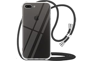 YESPURE Crossbody Case for iPhone 7 Plus,Crossbody Case for iPhone 8 Plus [ with Adjustable Lanyard Strap ] Clear Transparent Soft TPU Shockproof Phone Cover for iPhone 7Plus/8 Plus - Black