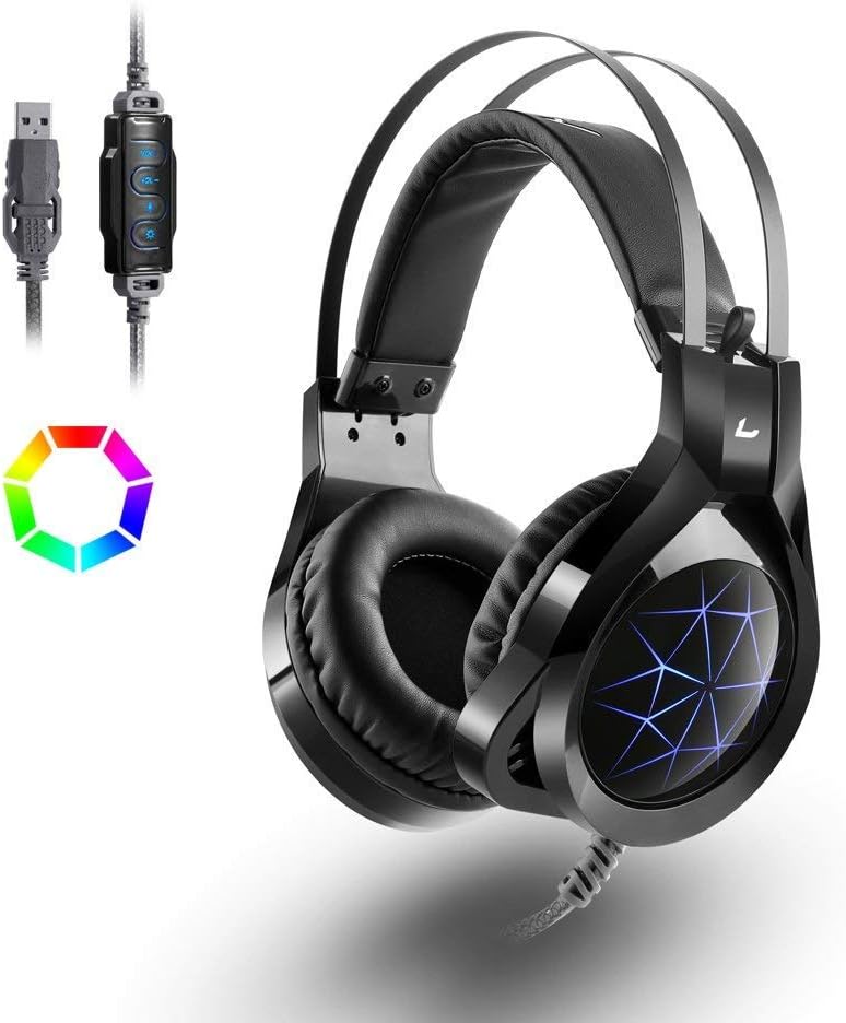Gaming Headphones PS4 with Mic, MAD GIGA CZ Bass Surround, 7.1 Stereo Sound Gaming Headpset USB with Stealth Microphone for PC,Laptop