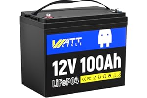 WattCycle 12V 100Ah LiFePO4 Lithium Battery - BCI Group 24, 15000 Cycles, Built-in 100A BMS, Low-Temperature Protection - Ideal for RVs, Golf Cart, Home Energy Storage, Boats and Marine Applications