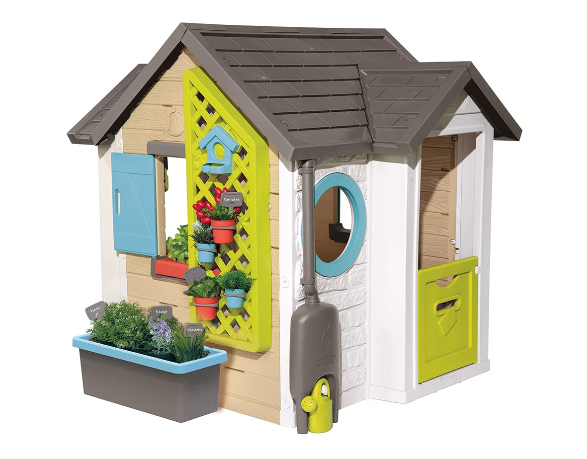 Smoby - Garden Playhouse for children for indoors and outdoors. Includes plant pots, planting label tags and watering can. For boys and girls aged 2 and over