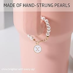LUHOHI Letter Charm for Stanley Cup，Pearl Chain