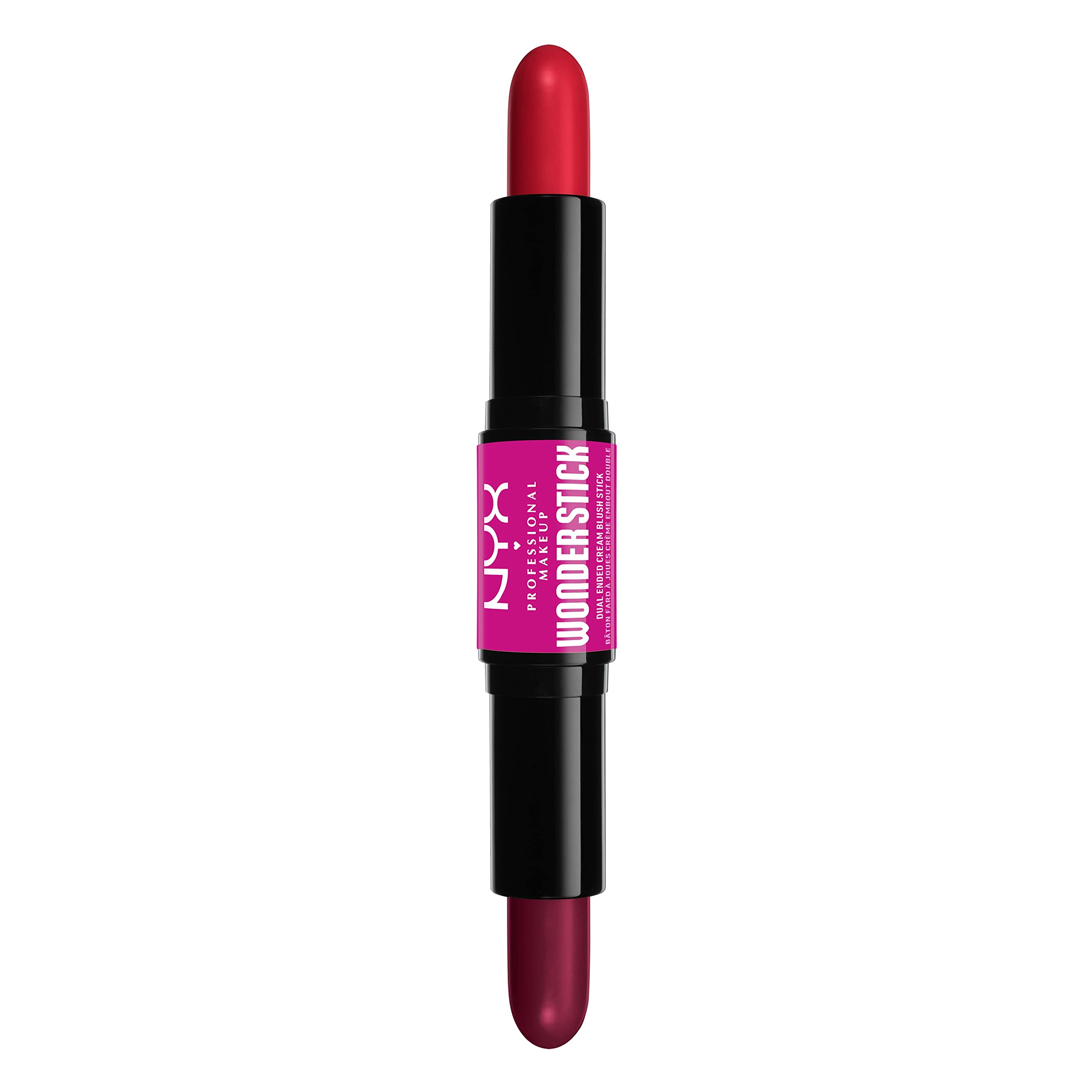 NYX PROFESSIONAL MAKEUP Wonder Stick Blush with Hydrating Hyaluronic Acid, Dual-Ended Cream Blush Stick - Bright Amber & Fuchsia