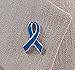 1 Blue Awareness Ribbon Pin Support Colon, Colorectal Cancer, Child Abuse, Respiratory