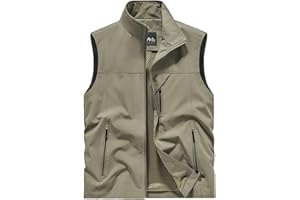 Men's Outdoor Workout Vest Lightweight Sleeveless Jacket, Fishing Hiking Travel Breathable Vest with Multiple Pockets