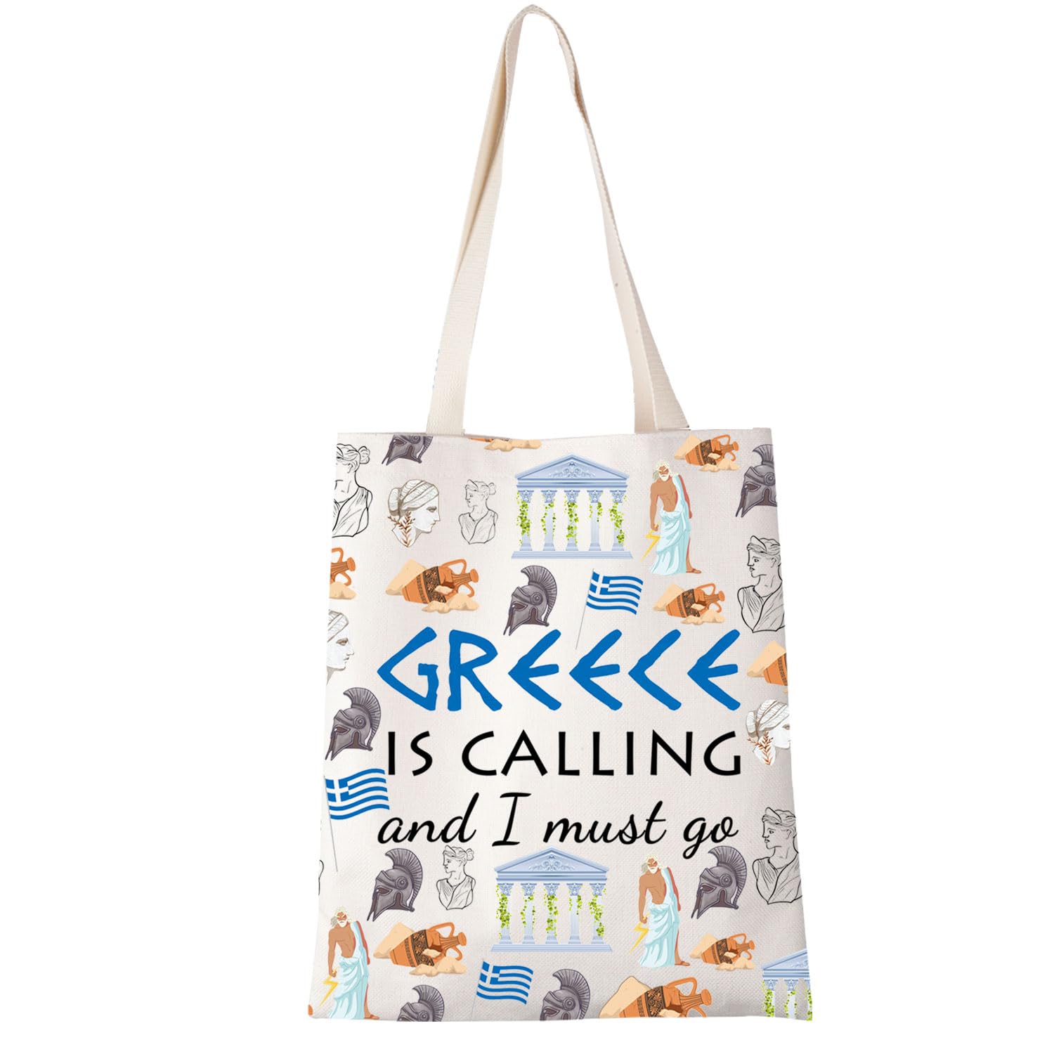 Greece is Calling and I Must Go Greece Makeup Bag Greece Family Trip Gift Greek Vocation Cosmetic Bag Greece Travel Bag (Greece is Calling Tote Bag 1UK)