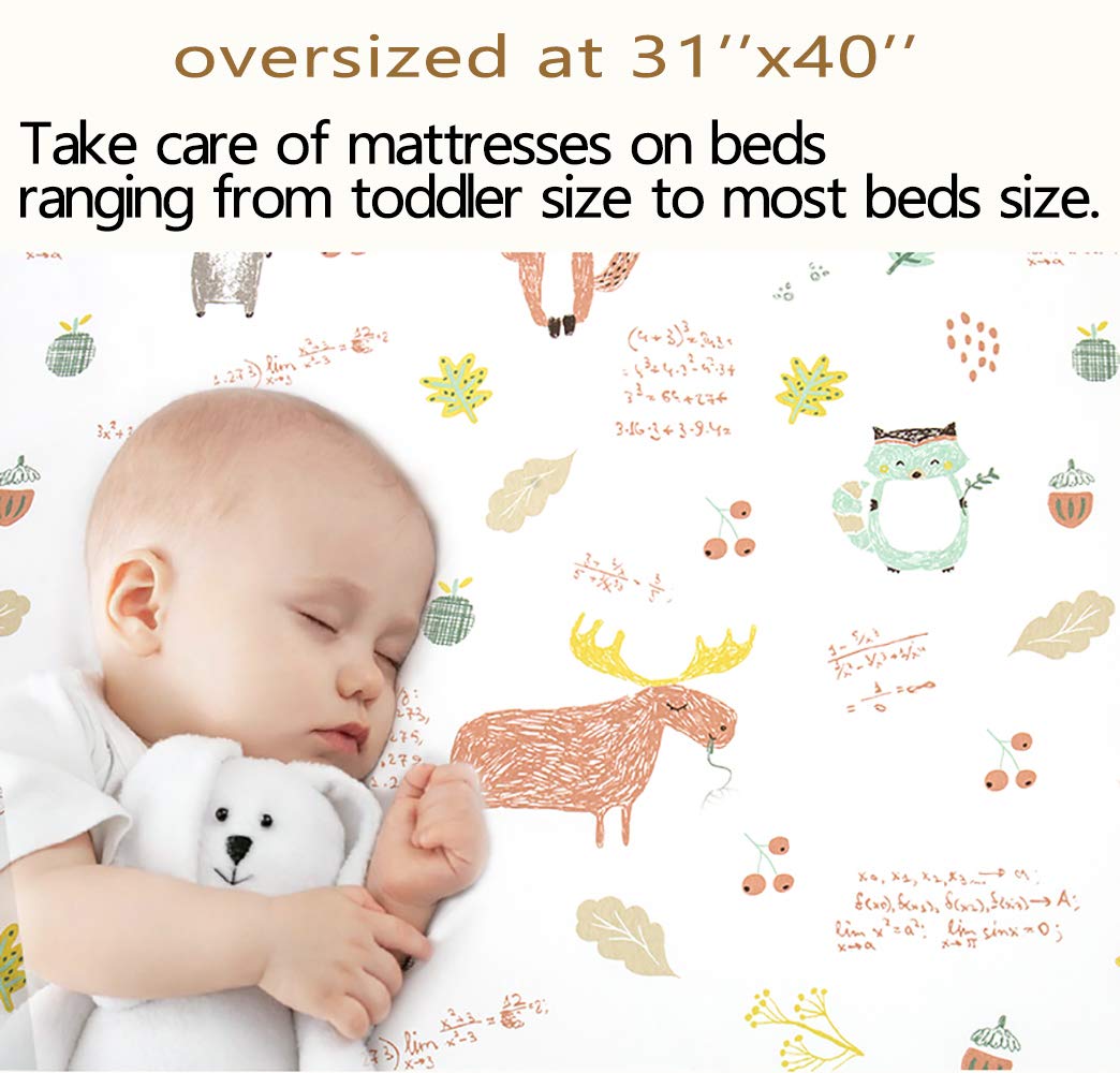 Waterproof Bed Pad Washable & Reusable Underpads 31"x40" Large Toddler Mattress Protector Incontinence Pad Sheet Cover Underpads for Kids Adults and Pets Potty Training Mat Cotton (Squirrel): Home & Kitchen
