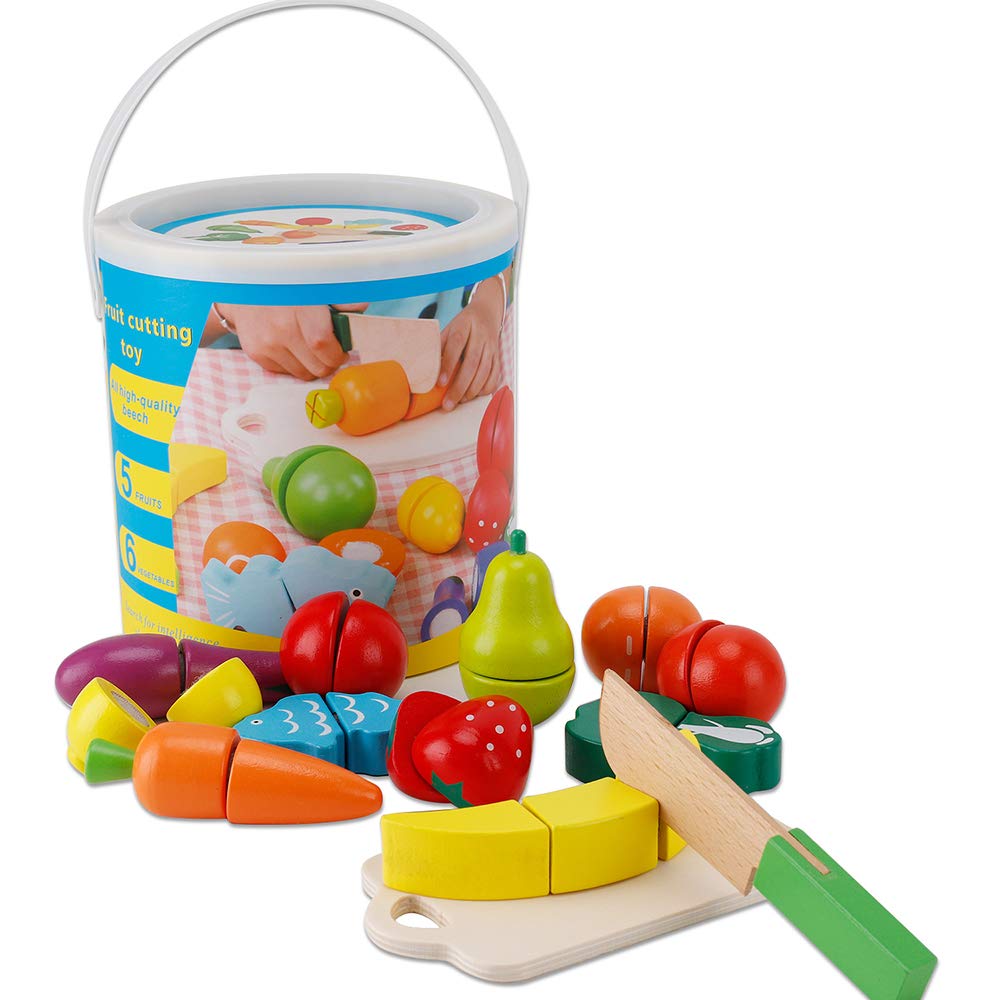 wooden kitchen food set