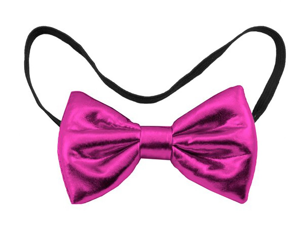 Metallic Coloured Bow Tie - Cerise