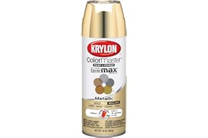 Krylon K15151002 ColorMaster Paint + Primer, Metallic, Gold, 12 oz.