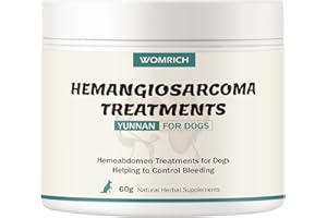 WOMRICH Quick Stop Bleeding for Dogs, Natural Yunnan Sanqi Powder for Hemangiosarcoma, Hemoabdomen, Pericardial Effusion, Cancer Bleeding, Severe Bruising, Ulcer-Related Bleeding, Bloody Stools - 60g