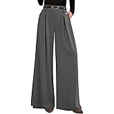 PRETTYGARDEN Womens Spring Wide Leg Trousers 2026 High Elastic Waist Loose Pleated Long Flowy Palazzo Work Pants with Pockets