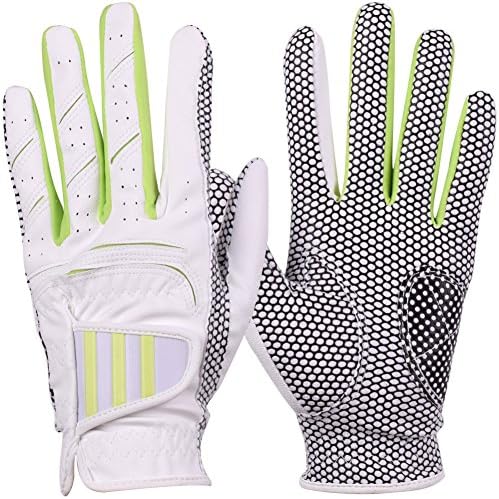 GH Women's Leather Golf Gloves One Pair - Three Lines Both Hands