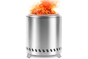 Garden Tailor Table Top Firepit 8.66 Inch - Tabletop Fire Pit Camping Stove 304 Stainless Steel Pellet Patio Heater Portable Smokeless Fire Pit 8.66"x10.24" Silver