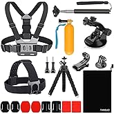 TANSUO 13-in-1 Accessories for Gopro, Action Camera Accessory Kit Compatible with GoPro Hero 13 12 11 10 9 8 Max 7 6 5 4 Blac