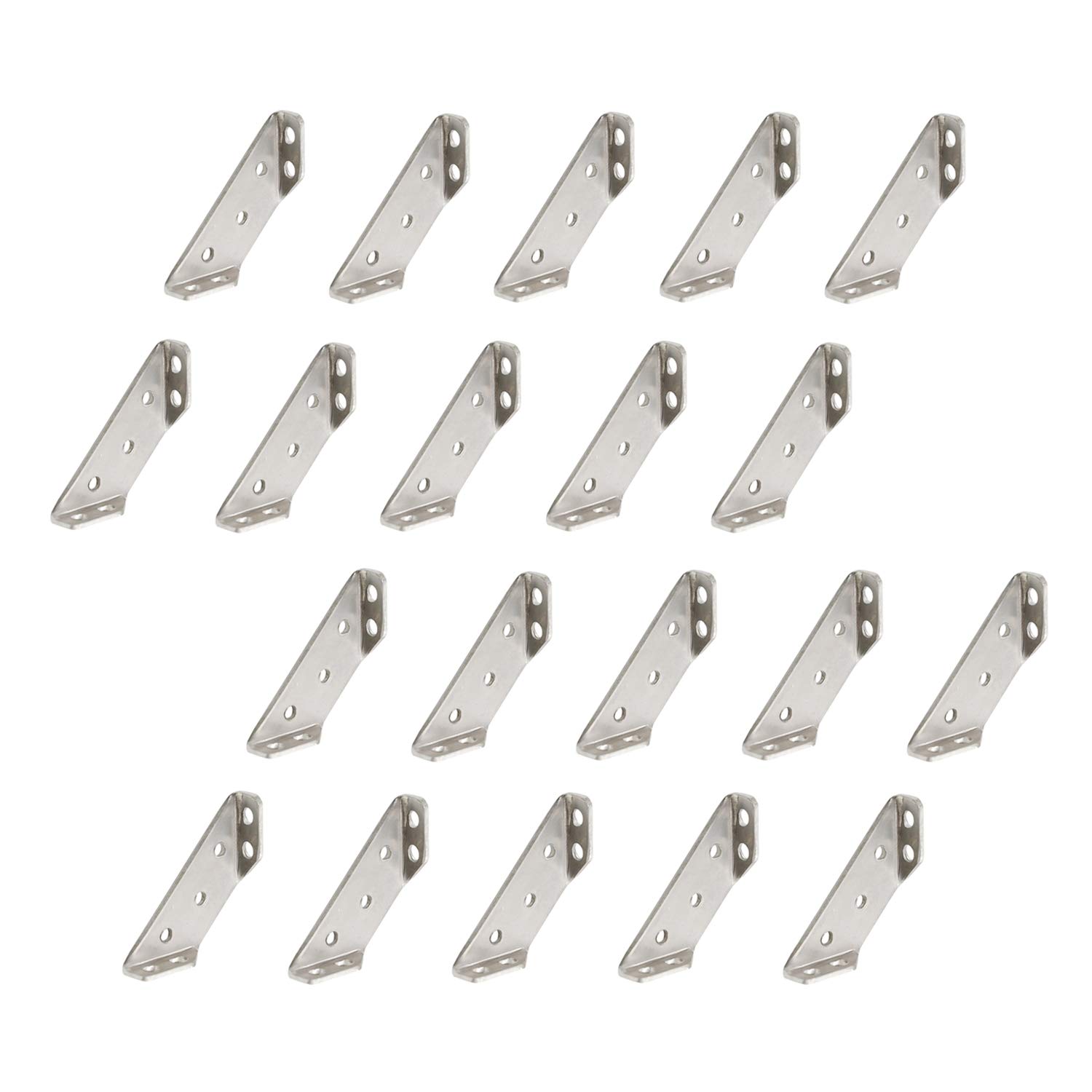 LIKERAINY Corner Braces Joints 50x50mm Right Angle Brackets Fastener Stainless Steel Plates Triangular Shape Furniture Shelf Support Connectors 20 Pieces — image 1