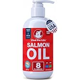 Salmon Oil for Dogs &amp; Cats, Healthy Skin &amp; Coat, Liquid Fish Omega 3, 8 oz | Soft Shiny Glossy Coat, EPA DHA, Immune System &amp; Heart Function Support, Normal Shedding, Supplement for Pets