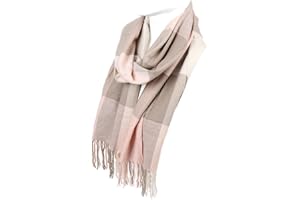 Nollia Plaid Fall/Winter Scarf for Men & Women-Plaid Color Cashmere Feels Acrylic Scarves