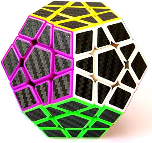 Megaminx Cube, Haip Carbon Fiber Sticker Megaminx Speed Cube Puzzle Cube (Bag/Base Holder Included)