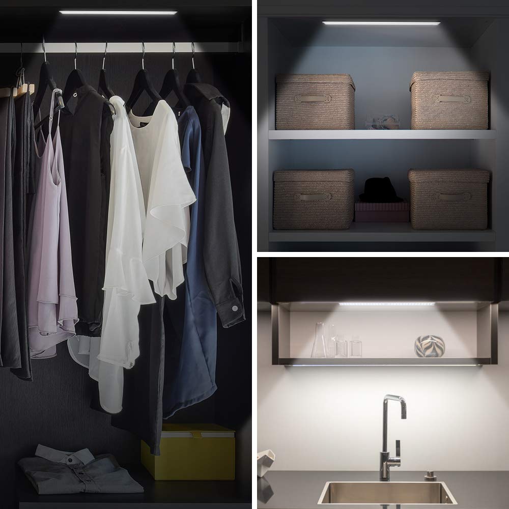 60 LED Under Cabinet Lights, USB Rechargeable Under Cabinet LED Lighting, Magnetic Removable Stick-On Anywhere Closet Lights for Closet, Cabinet, Wardrobe