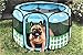 Pet Portable Foldable Play Pen Exercise Kennel Dogs Cats Indoor/outdoor tent for small medium large pets Animal Playpen with Pop up mesh cover great for travel LARGE,BLUE/GREEN