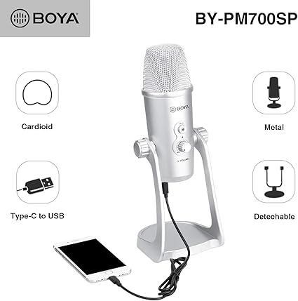 Amazon.com: BOYA BY-PM700SP USB Condenser Microphone for iOS ...