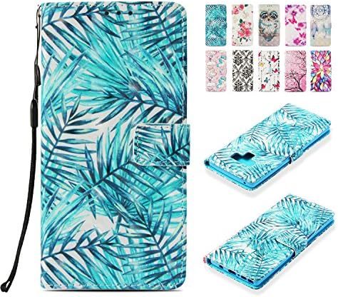 Samsung Galaxy Note 9 Leather Wallet Case, Universecase Samsung Galaxy Note 9 Flip Case Cover Tropical Leaf 3D Painted Book Style Premium PU Full Body Protection with Kickstand Function Magnetic Closure Card Slots Holster Purse, Soft TPU Thin Silicone Inner Back Cover 360 degrees Protective Skin Cover for Samsung Galaxy Note 9