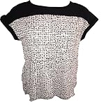Calvin Klein Womens Blouse, Medium, Blk/White