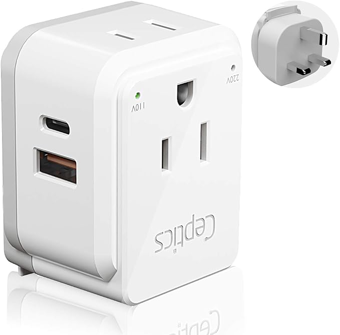 Ceptics UK, Hong Kong, UAE Travel Plug Adapter Set (Type G) 4 in 1