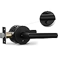 Berlin Modisch Privacy Lever Door Handle Sleek Round Easy to Open Locking Lever Set [for Bedroom or Bathroom] Reversible for Right & Left Sided Doors Heavy Duty - Iron Black Finish