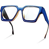 livho Oversized Eyewear Frame for Woman and Men - Rectangle Fashion Glasses for Computer, Chic Preppy Frame