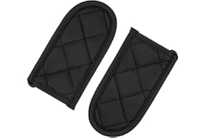 Evoio Cast Iron Skillet Handle Covers, Pan Pot Handle Covers Heat Resistant, Hot Handle Covers, Pan Pot Cast Iron Skillet Handle Holder Sleeves Mitt for Kitchen, BBQ and Baking Cookware (2-Pack Black)