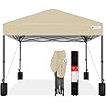 Best Choice Products 12x12ft 1-Person Setup Pop Up Canopy Tent Instant Portable Shelter w/ 1-Button Push, Case, 4 Weight Bags - Sand