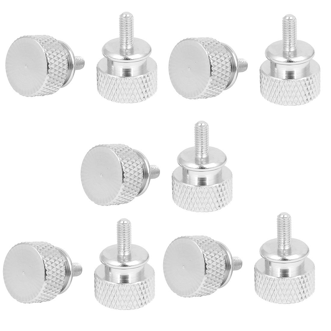 Sourcingmap Computer PC Case M3x7mm Aluminum Alloy Knurled Thumb Screws Silver Tone 10pcs