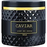 Pwkvsn Caviar Bloom Hair Mask, Caviar Deep Repair Hair Mask with Caviar Extract(16.9 fl.oz.), Intense Moisture Treatment for Dry, Damaged Hair, Reduces Frizz & Split Ends (1 PC, Nature)