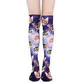 Benefeet Sox Women Girls Funny Silky Novelty Funky Long Knee High Socks Ultrathin Soft 3D Print Cosplay Crazy Stockings