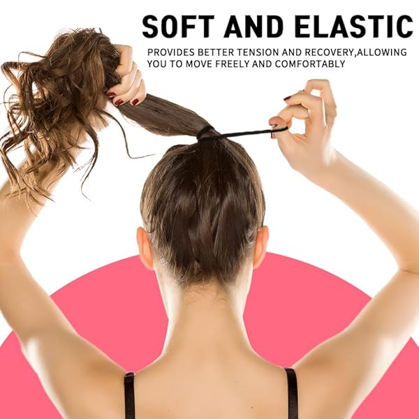 GOSICUKA 120 PIECES BLACK HAIR TIES FOR THICK AND CURLY HAIR PONYTAIL HOLDERS HAIR ELASTIC BAND FOR WOMEN OR MEN(4MM)