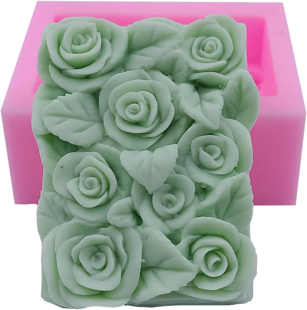 Monqui Rose Flower Silicone Soap Molds Candle Molds Art Craft Molds