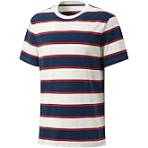 VANLYTK Men's Fashion Casual Cotton Loose Fit Crewneck Classic Striped T-Shirt