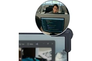 NANNINGO Nnaningo Clip On Mirror For Computer Monitor, Laptop Mirrors, Desk Office Cubicle, Pc To See Behind You, Desktop Rear View, Personal Safety (1PCS)