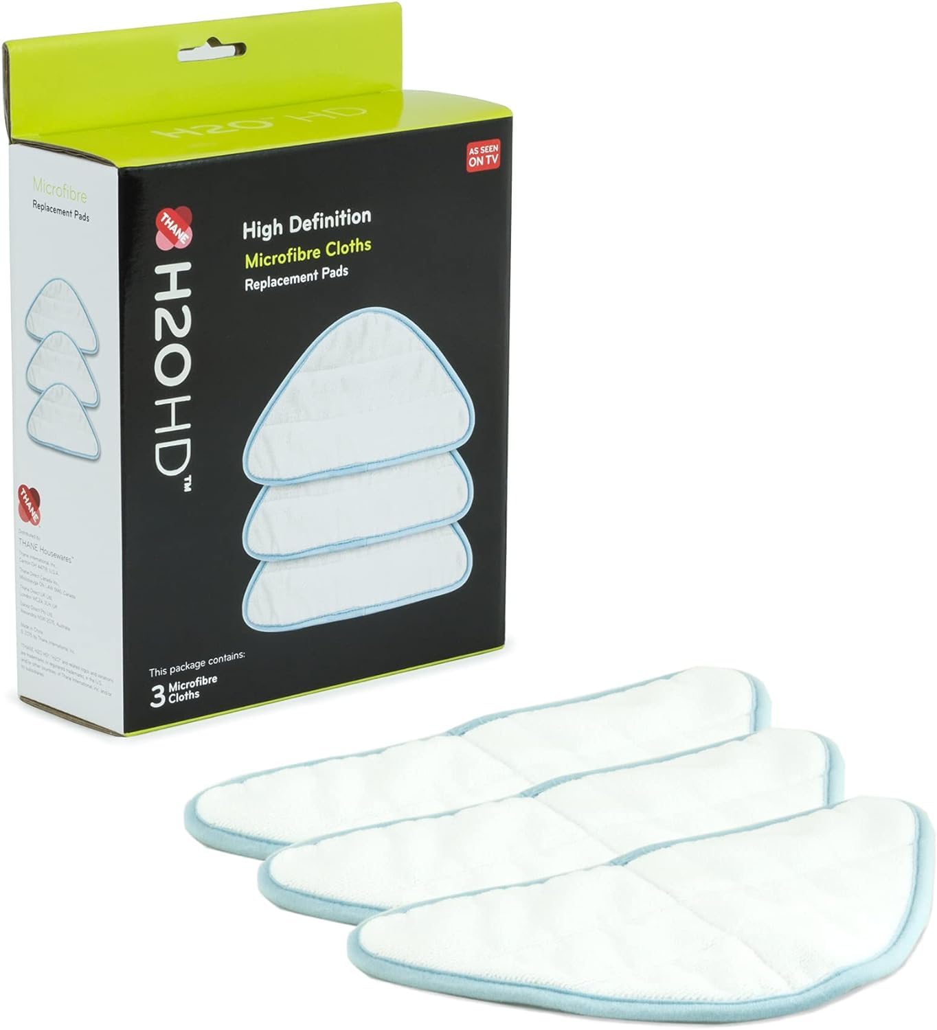 H2O HD Microfibre Cloth Pack - Set of 3 Replacement Cleaning Pads for Steam Cleaners - Optimize Your Cleaning Power with Pads Specifically Designed for Your H20 HD Steam Mop…